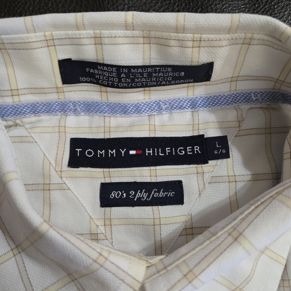 3  For 20 Tommy Hilfiger Men's Cream Checkered Shirt
